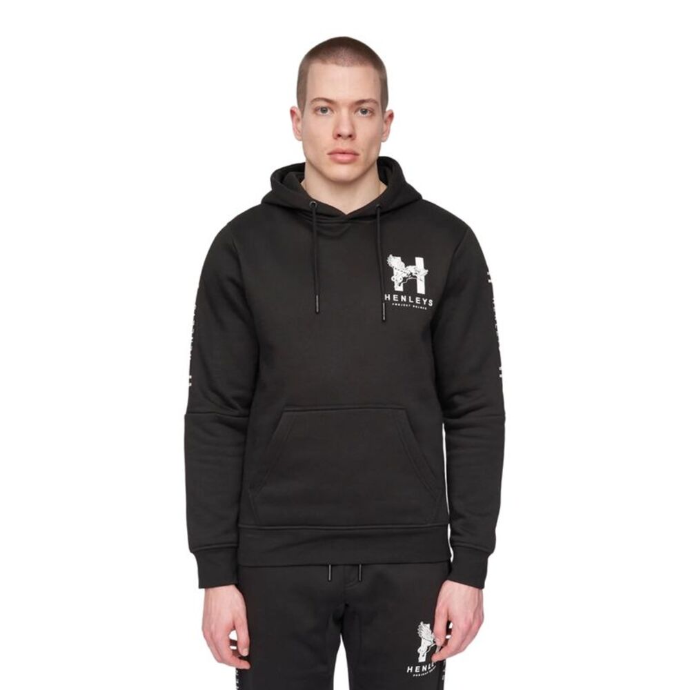 Henleys Mens Tapehen Hoodie / Black